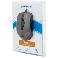 Mouse Manhattan Optico USB Edge 1000 DPI Alámbrico Gris