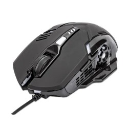 Mouse Manhattan Optico Gaming 6 Botones, led, 3200 DPI, interfaz USB tipo A, Color Negro