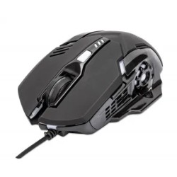 Mouse Manhattan Optico Gaming 6 Botones, led, 3200 DPI, interfaz USB tipo A, Color Negro
