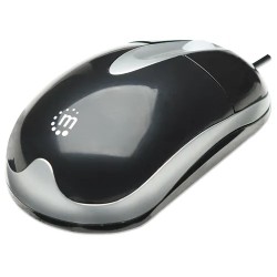 Mouse Manhattan Óptico Clásico MH3 USB 1000dpi Color Negro-Plata