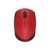 Mouse Logitech M170, RF Inalambrico, Ambidextro, PC/MAC Mini Receptor Usb 2.0, Color Rojo/Negro, Bateia AA