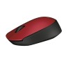 Mouse Logitech M170, RF Inalambrico, Ambidextro, PC/MAC Mini Receptor Usb 2.0, Color Rojo/Negro, Bateia AA