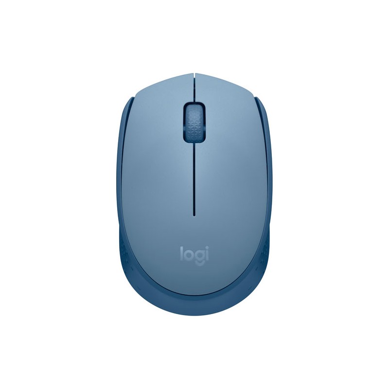 Mouse Logitech M170 Optico, 3 Botones, 1000 DPI, RF inalambrico, Bateria AA, Color Azul