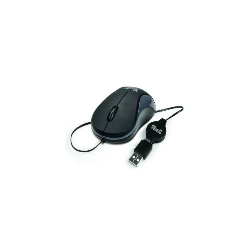 Mouse Klip Xtreme Optico USB Karbon 1000 DPI Retractil Alámbrico Negro