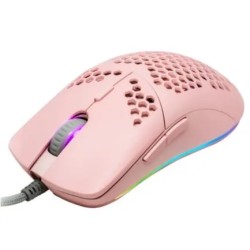 Mouse Gaming Game Factor MOG-601 Rosa, RGB, 16000 DPI, Sensor PMW3389, 7 botones