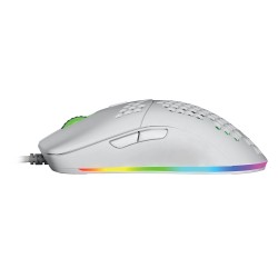 Mouse Gaming Game Factor MOG-601 Blanco, RGB, 16000 DPI, Sensor PMW3389, 7 botones