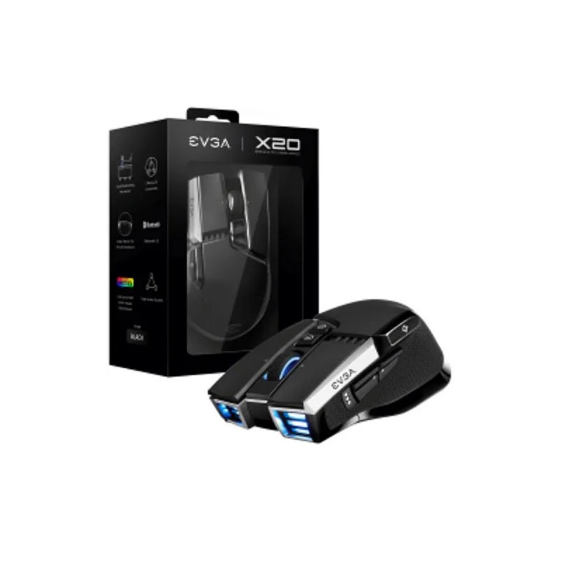 MOUSE EVGA X20 903-T1-20GR-K3 10 BUTTONS, 16000 DPI , 400 IPS GRAY