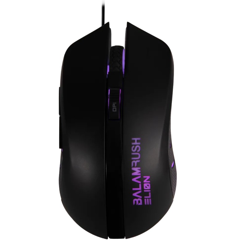 Mouse Balam Rush Gamer Láser Elion Alámbrico USB 2400 DPI Negro