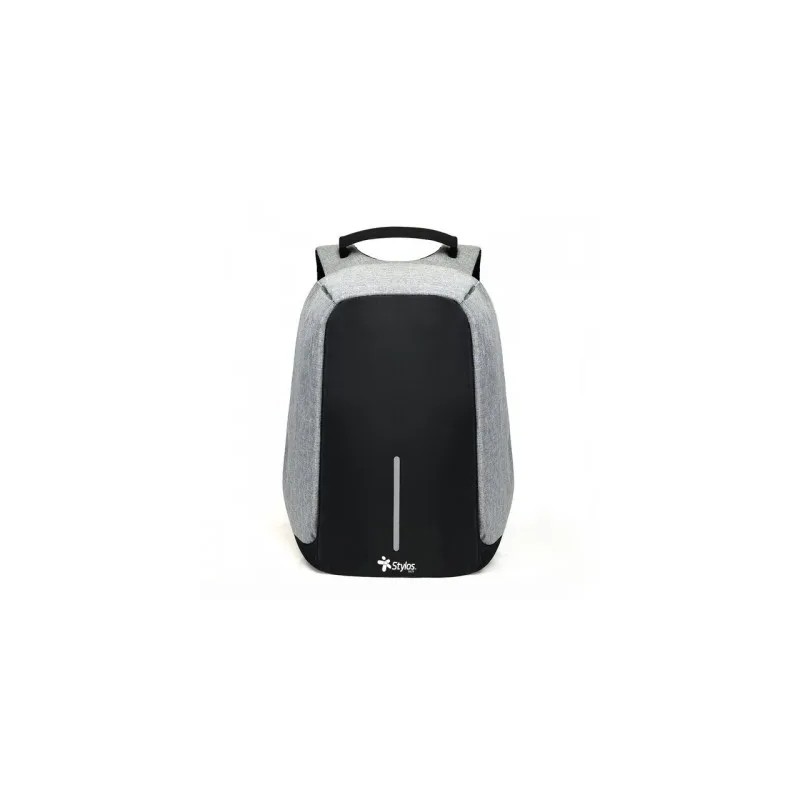 Mochila, Backpack Stylos de Poliester Stabap1S Gris, Negro
