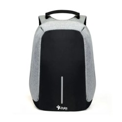 Mochila, Backpack Stylos de Poliester Stabap1S Gris, Negro