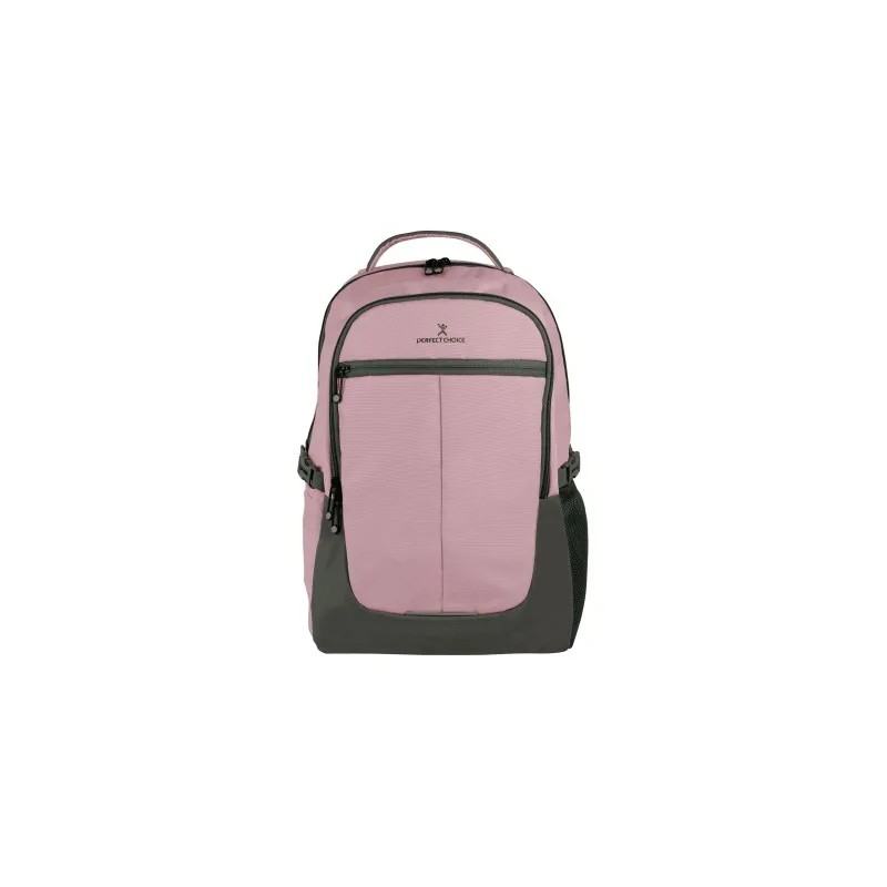 Mochila Perfect Choice Vagary para Laptop 15.6" Color Rosa-Gris