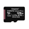 Micro SD Kingston Canvas Select Plus 128GB, Class 10, Escritura 100 Mb/s, Adaptador SD