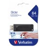 Memoria usb Verbatim, 64GB, Profesional de uso rudo, Slider (retractil), usb 2.0, color Negro