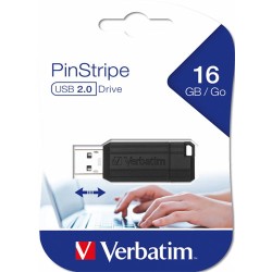 Memoria USB Verbatim Unidad PinStripe 16 GB Color Negro