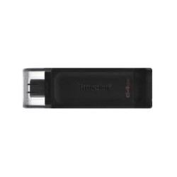 Memoria usb Tipo-C Kingston DataTraveler 70, 64GB, Color Negro, Tipo C