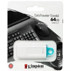 Memoria USB Kingston 64GB DataTraveler Exodia Color Blanco/Azul