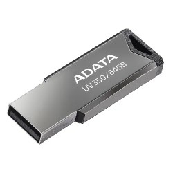 Memoria usb ADATA UV350 64GB, USB 3.0, Color Plata EOL