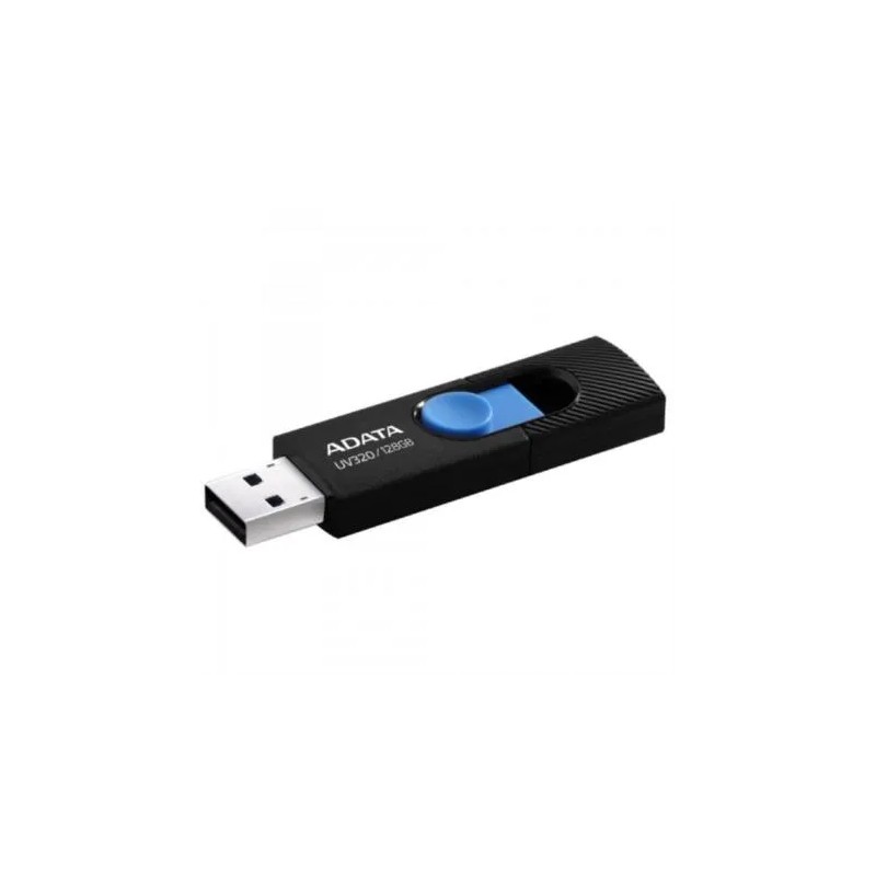 Memoria usb ADATA UV320 128 GB, 3.2 Gen 1 3.1 Gen 1, Factor de forma Deslizar, Color Negro, Azul