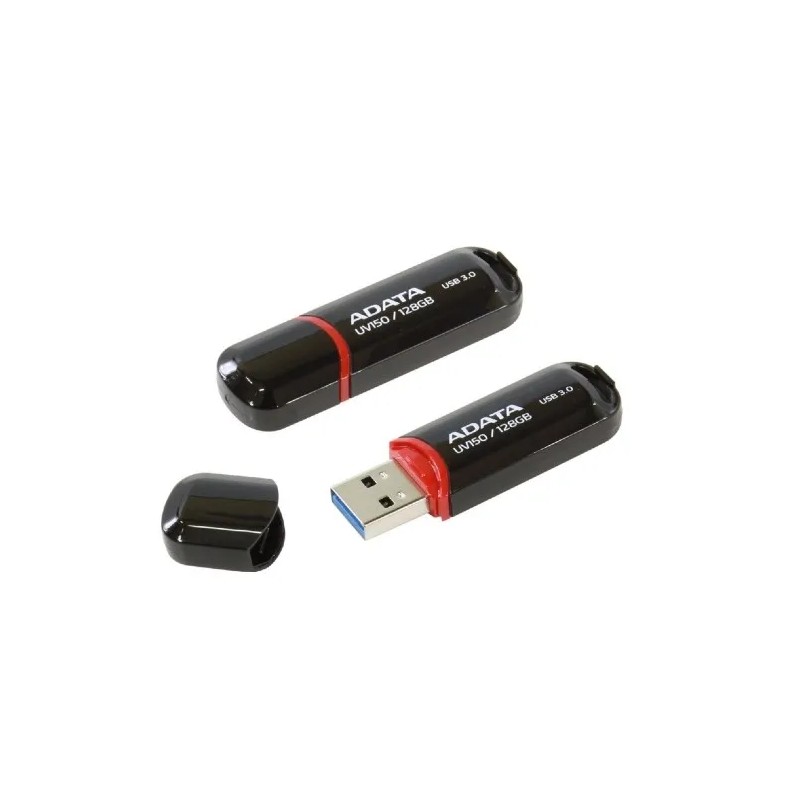 Memoria USB ADATA UV150 128GB USB 3.0, tipo A, Color Negro/Rojo