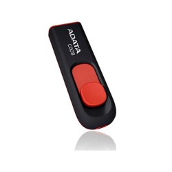 Memoria usb ADATA C008 64GB 64GB, 2.0, Factor de forma Deslizar, Color Negro/Rojo