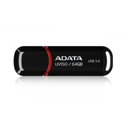 Memoria usb ADATA 64GB DashDrive UV150, 3.1 Gen 1, Factor de forma Tapa, Color Negro