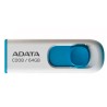Memoria Usb Adata 64GB C008, deslizable, Blanco con Azul