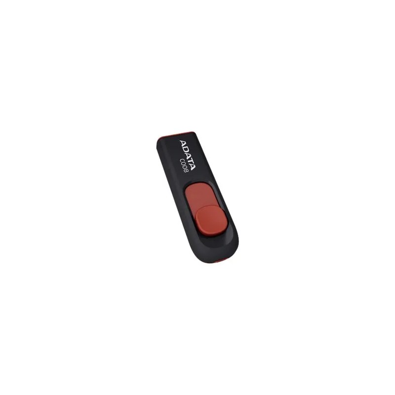 Memoria usb ADATA 32GB C008, Deslizable, Color Negro/Rojo