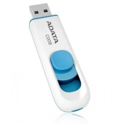 Memoria usb ADATA 32GB C008, 32GB, 2.0, Blanco/Azul