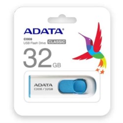 Memoria usb ADATA 32GB C008, 32GB, 2.0, Blanco/Azul