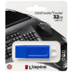 Memoria usb 3.2 Kingston 32GB, Data Traveler Exodia, Color Azul