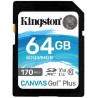 Memoria SD Kingston Canvas Go Plus 64GB, Velocidad 170 MB/s, Clase 10