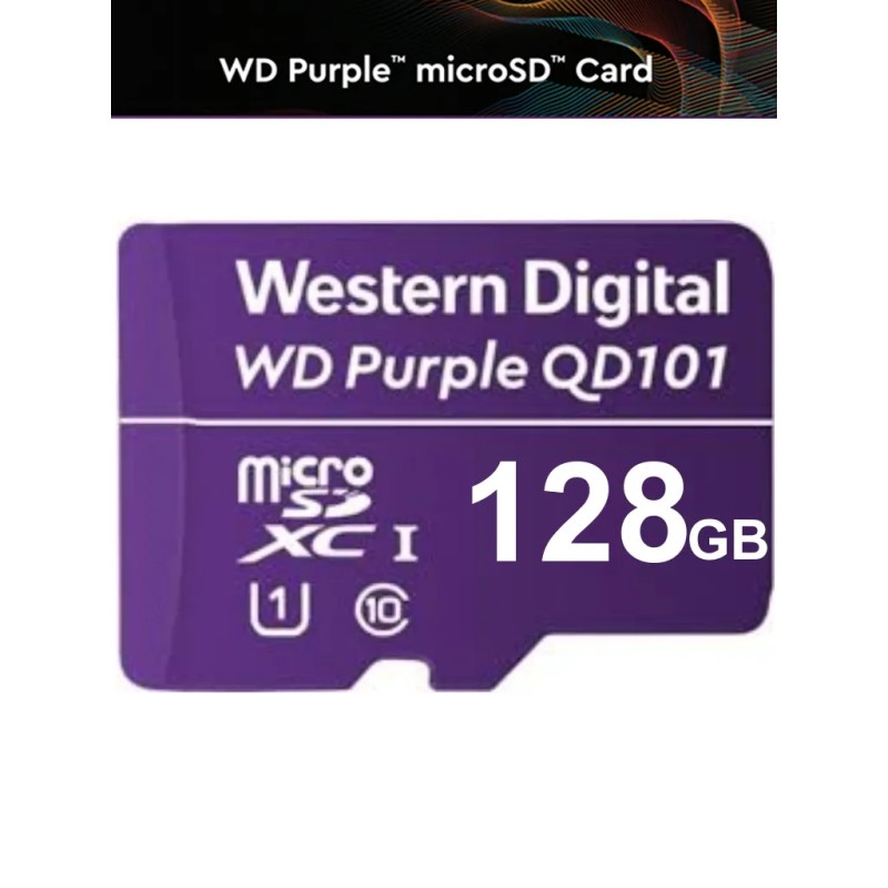 Memoria MicroSDXC Western Digital Purple SC QD101, 128GB Purpura, C10, Ultra resistencia 64 TBW