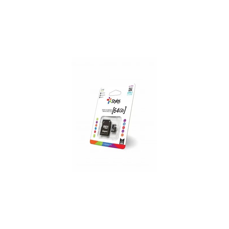 Memoria MicroSD Stylos STMSDA2B 32GB con Adaptador Negro