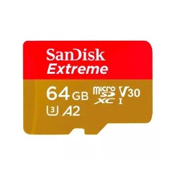 Memoria MicroSD Sandisk 64GB Extreme Sdhc, Sdxc Uhs-I Clase 10 Read 160Mb/S Write 60 MbS