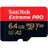 Memoria MicroSD Sandisk 64GB Extreme Pro MicroSDxc Uhs-I Clase 10 Read 170 Mbps Write 90 Mbps