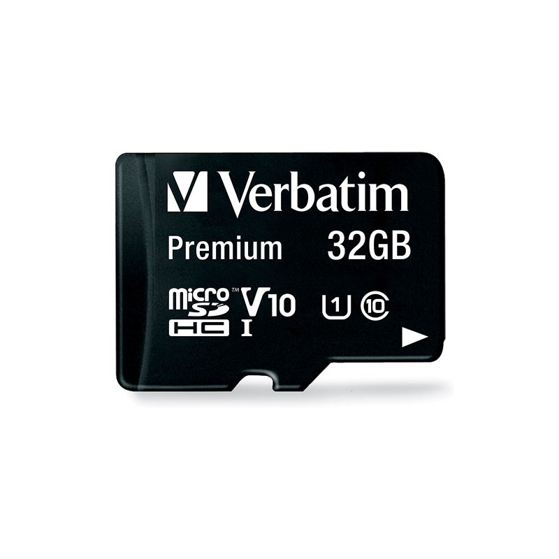 Memoria MicroSD HC Verbatim Premium 32GB, Clase 10, 90MB/s read speed, resistente al agua y golpes