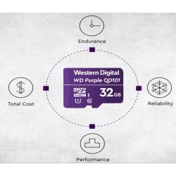 Memoria Micro SD Western Digital Purple, 32Gb, UHS-I, Ideal Para Grabacion de Video