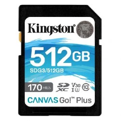 Memoria Flash, USB Kingston Canvas Go! Plus 512GB SD Uhs-I Clase 10