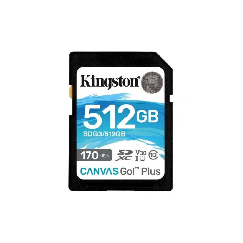 Memoria Flash, USB Kingston Canvas Go! Plus 512GB SD Uhs-I Clase 10