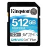 Memoria Flash, USB Kingston Canvas Go! Plus 512GB SD Uhs-I Clase 10