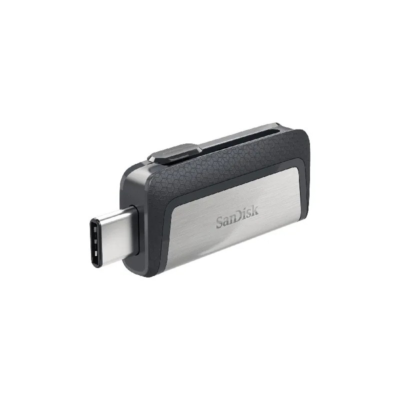 Memoria Flash, USB 3.1, USB-C Sandisk 16GB Ultra Dual USB Read 150Mb/S Negro, Plata