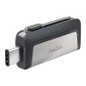 Memoria Flash, USB 3.1, USB-C Sandisk 16GB Ultra Dual USB Read 150Mb/S Negro, Plata