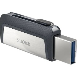 Memoria Flash, USB 3.0 USB-C Sandisk 128GB Ultra Dual USB Read 150Mb/S Negro, Plata