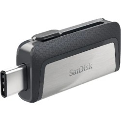 Memoria Flash, USB 3.0 USB-C Sandisk 128GB Ultra Dual USB Read 150Mb/S Negro, Plata