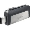 Memoria Flash, USB 3.0 USB-C Sandisk 128GB Ultra Dual USB Read 150Mb/S Negro, Plata