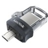 Memoria Flash, USB 3.0 Sandisk 64GB Ultra Dual Drive M3.0 Read 150Mb/S Negro, Plata