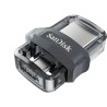 Memoria Flash, USB 3.0 Sandisk 64GB Ultra Dual Drive M3.0 Read 150Mb/S Negro, Plata