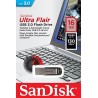 Memoria Flash, USB 3.0 Sandisk 16GB Ultra Flair Read 130Mb/S Negro, Plata