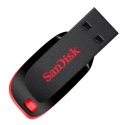 Memoria Flash, USB 2.0 Sandisk 64GB Cruzer Blade Negro