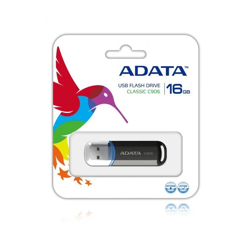 Memoria Flash, USB 2.0 Adata 16GB C906 Negro